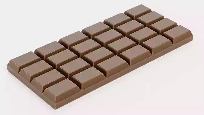 Chocolate Bar V5 - Thick Milky Dairy Block 3D model 6