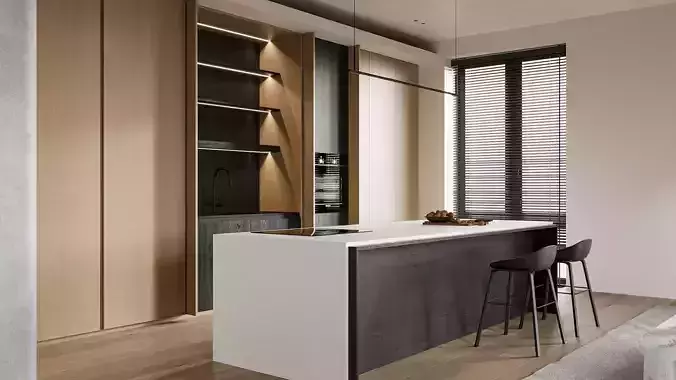 Modernist living room 3D model 2
