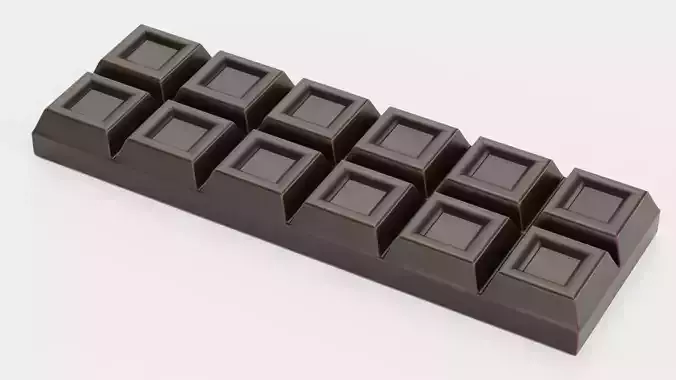 Chocolate Bar V6 - Dark Duo-Row Snack 3D model 6