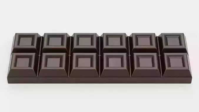Chocolate Bar V6 - Dark Duo-Row Snack 3D model 2