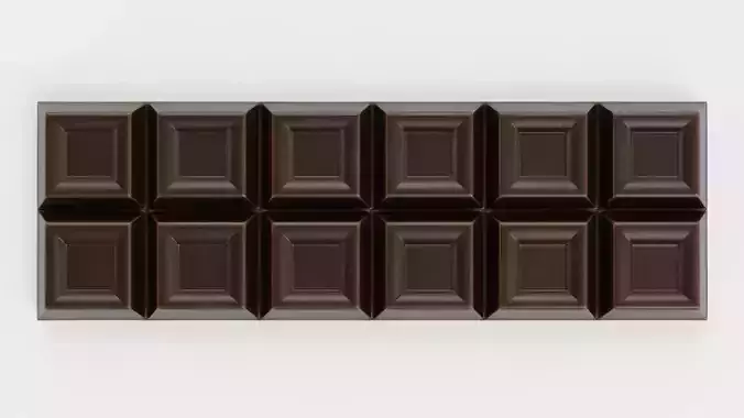 Chocolate Bar V6 - Dark Duo-Row Snack 3D model 3