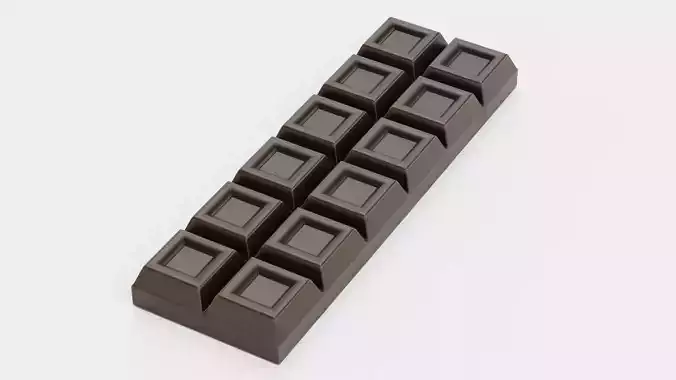 Chocolate Bar V6 - Dark Duo-Row Snack 3D model