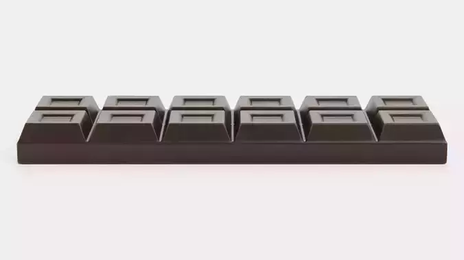 Chocolate Bar V6 - Dark Duo-Row Snack 3D model 4
