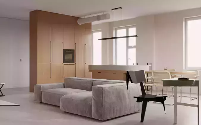 Log modern style livingroom