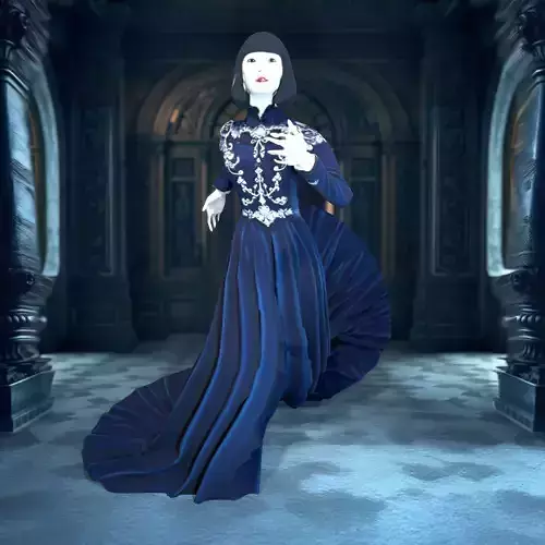 Elegant Blue Dress model pack