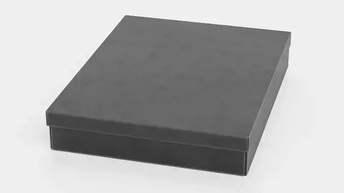 Chocolate Box Plain V1 - Black with Brand-Ready Lid 3D model 5