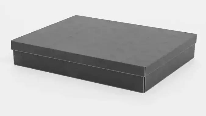 Chocolate Box Plain V1 - Black with Brand-Ready Lid 3D model 6