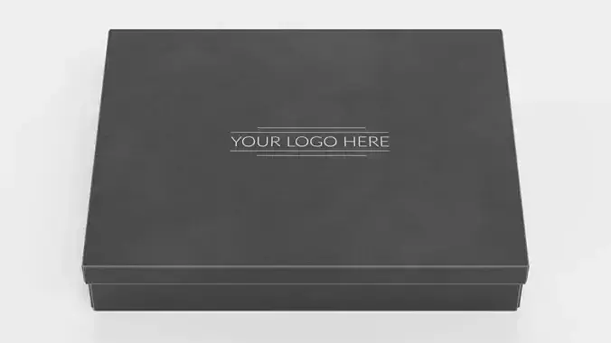 Chocolate Box Plain V1 - Black with Brand-Ready Lid 3D model