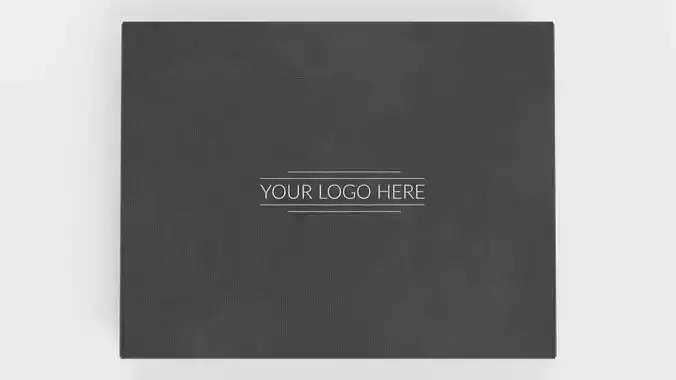 Chocolate Box Plain V1 - Black with Brand-Ready Lid 3D model 3