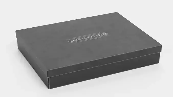 Chocolate Box Plain V1 - Black with Brand-Ready Lid 3D model 4