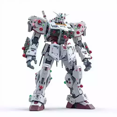 Christmas Combat Mecha 3D Model Festive War Suit
