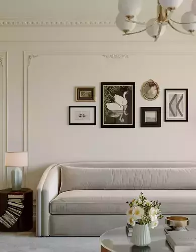 French-style living room 3D model 3