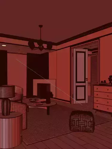 French-style living room 3D model 6