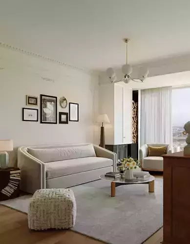 French-style living room 3D model 5