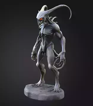 Alien Demon Creature  High Detail 3D Printing Model