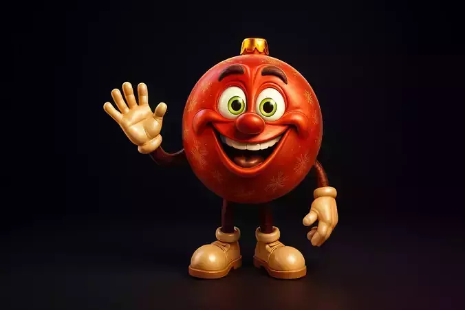 Smiling Christmas Ornament Character Holiday Decor