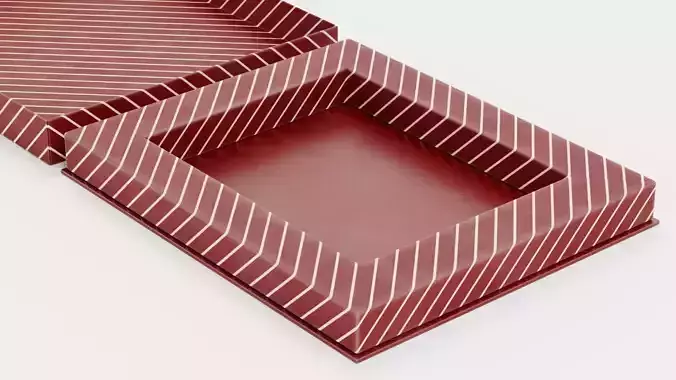 Chocolate Box V3 Plain - Dark Red and Ready For Filling 3D model 7