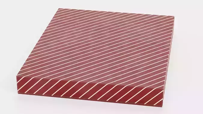 Chocolate Box V3 Plain - Dark Red and Ready For Filling 3D model 5