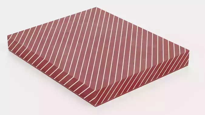 Chocolate Box V3 Plain - Dark Red and Ready For Filling 3D model 6