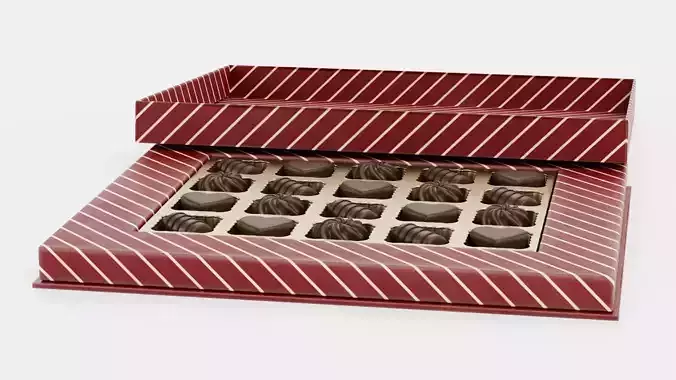Chocolate Box V4 - Luxury Gift Box Filled with Pralines 3D model 5