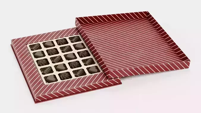 Chocolate Box V4 - Luxury Gift Box Filled with Pralines 3D model 4