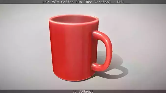 Coffee Cup Red Version  - Gameready - PBR Low-poly 3D model