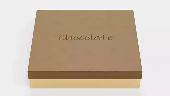 Chocolate Box Plain V5 - Gold with Lid Text