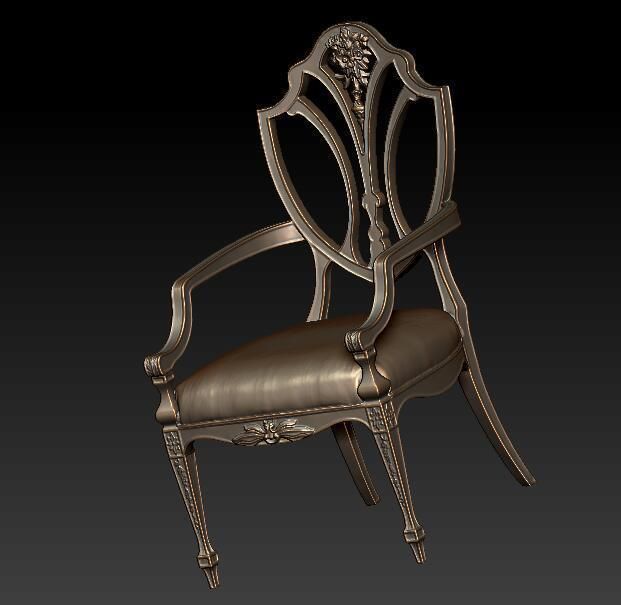 Old chair  3D print model_3