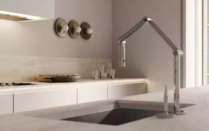 Minimalist living room 3D model 5