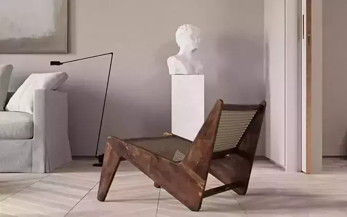 Minimalist living room 3D model 7