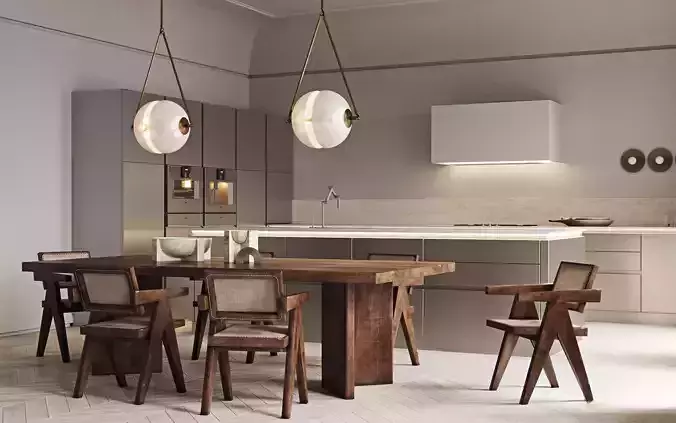 Minimalist living room 3D model 3