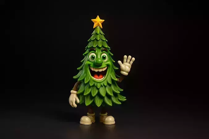 Festive Christmas Tree Character Holiday Mascot Figurine 
