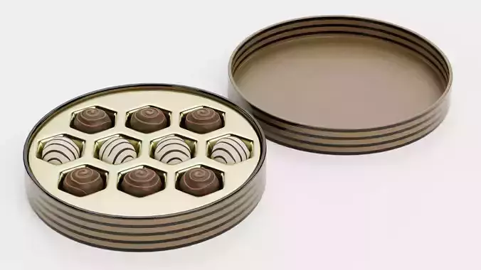 Chocolate Box V8 - Luxury Round Gift Box Filled with Pralines