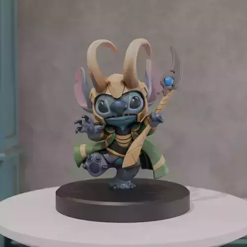 Stitch dressed as Loki