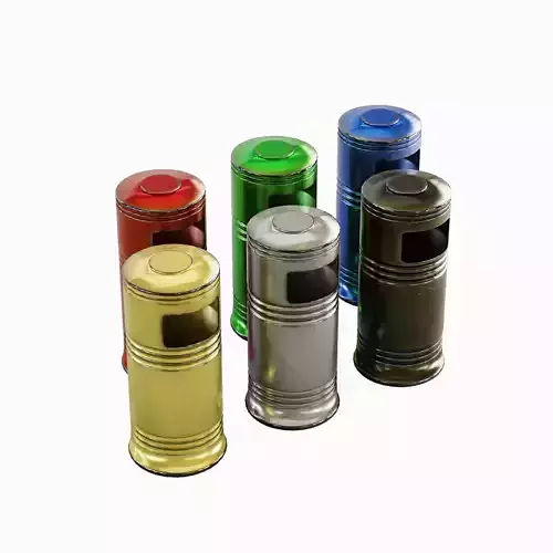 Metal Street Trash Bin Pack