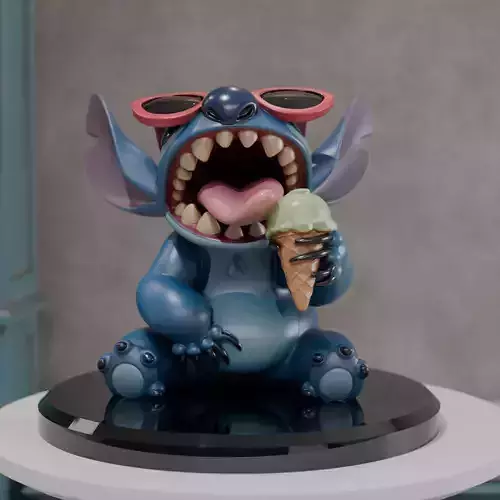 Stitch eating ice cream