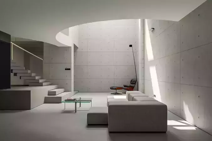 Minimalist style interior scene