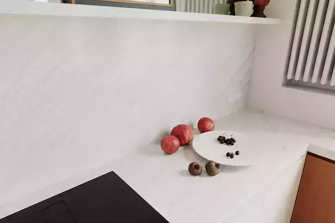 Minimalist living room and kitchen 3D model 4