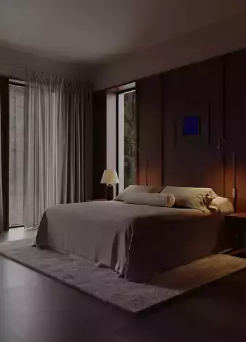 bedroom 3D model 2