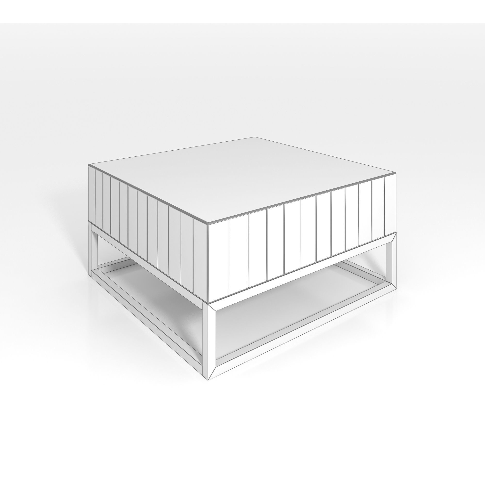 Concrete and Chrome Coffee Table 3D model_5