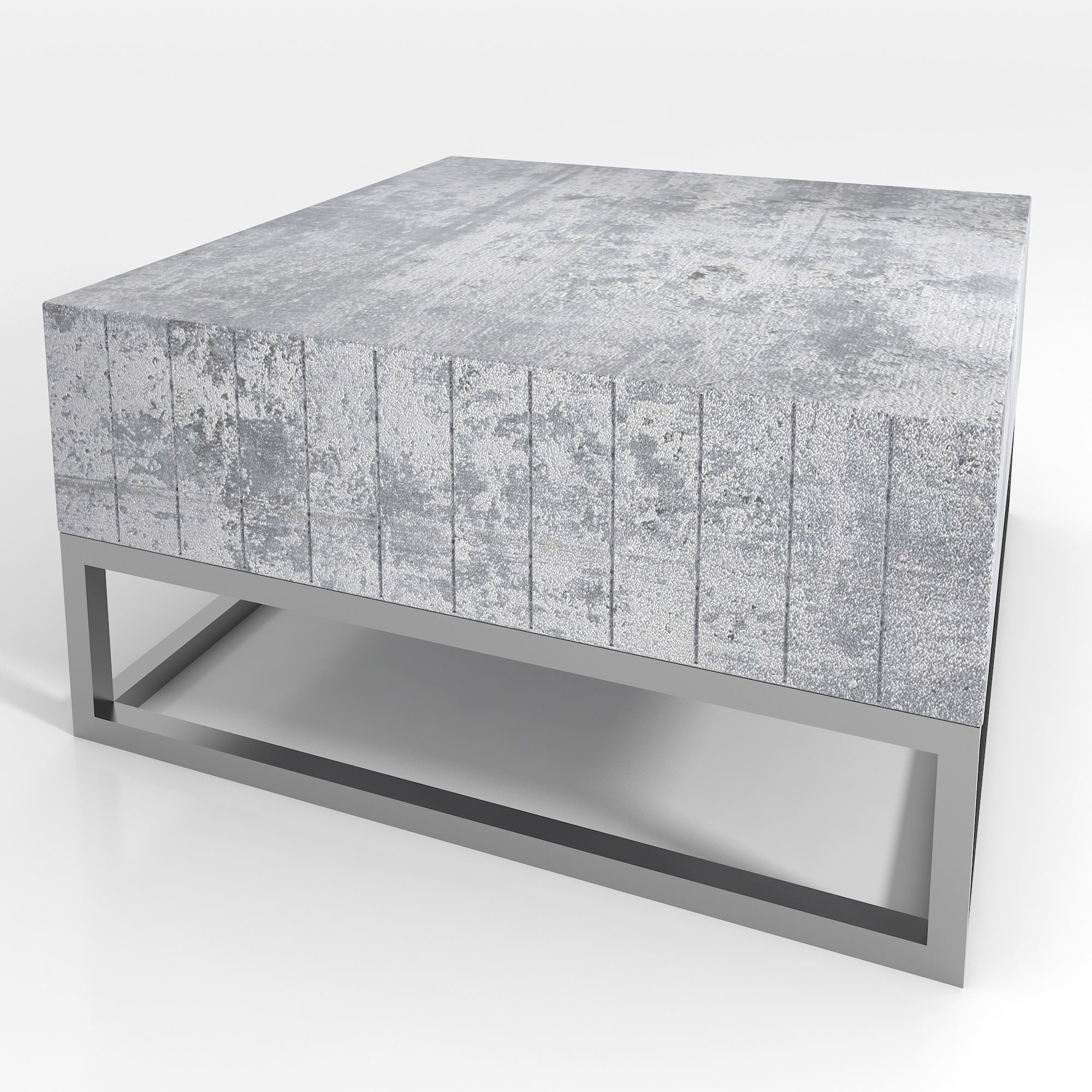 Concrete and Chrome Coffee Table 3D model_2