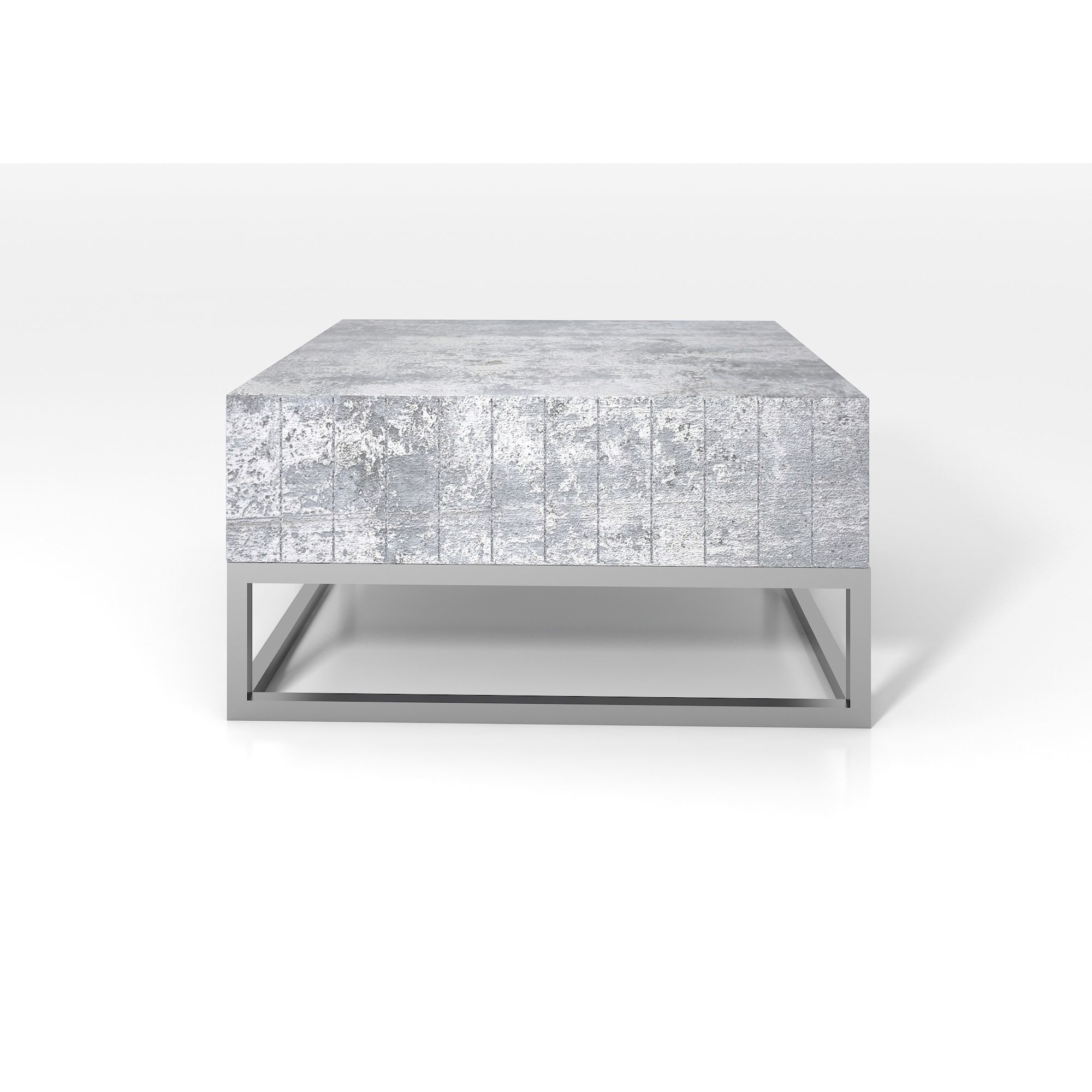 Concrete and Chrome Coffee Table 3D model_1
