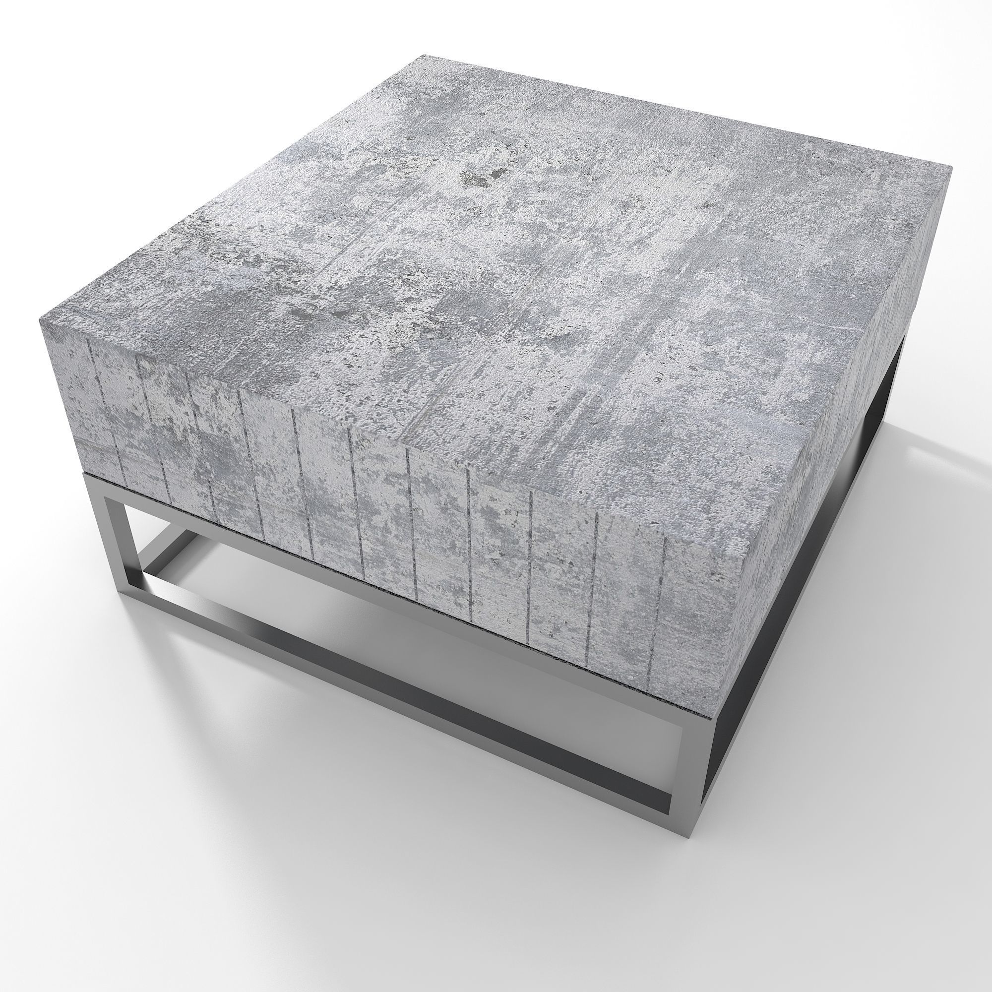 Concrete and Chrome Coffee Table 3D model_4