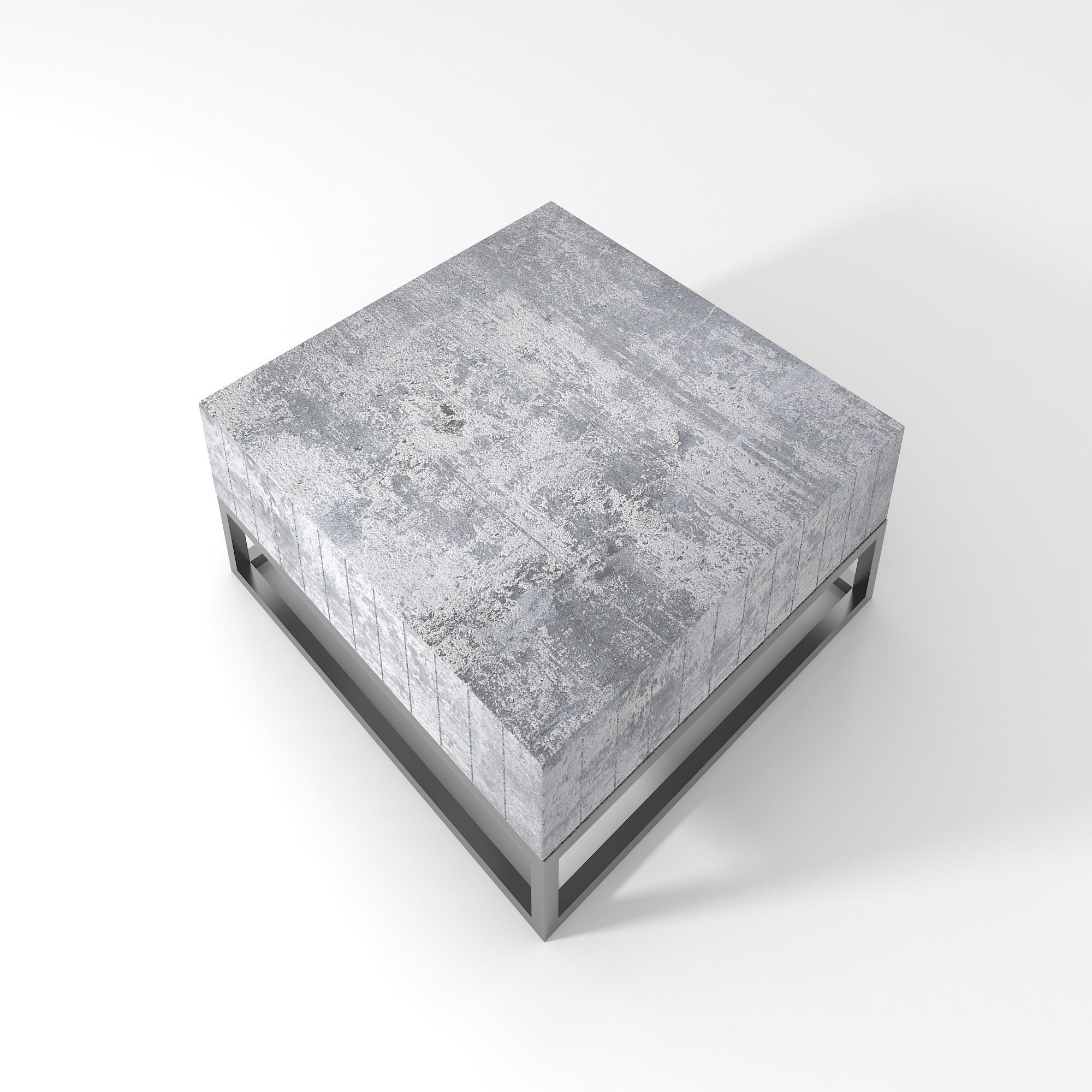 Concrete and Chrome Coffee Table 3D model_3