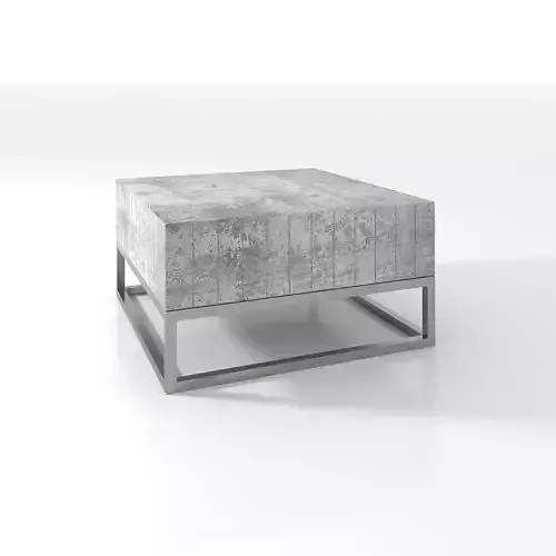 Concrete and Chrome Coffee Table 3D model