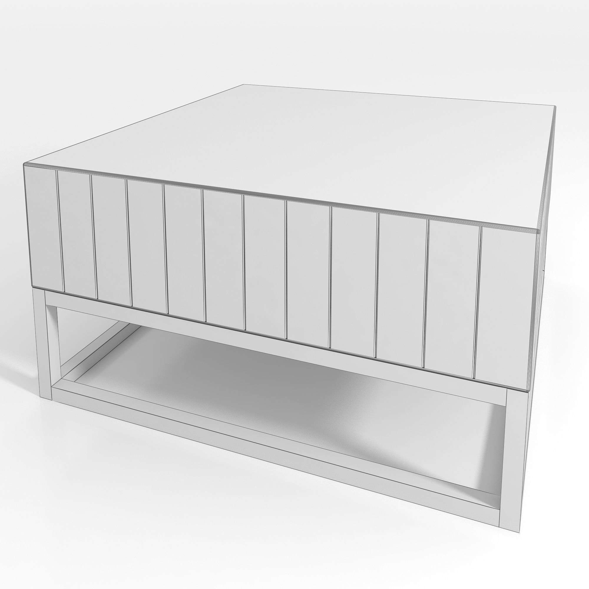 Concrete and Chrome Coffee Table 3D model_7