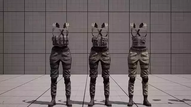 Female Tactical Soldier Rigged 3D Model