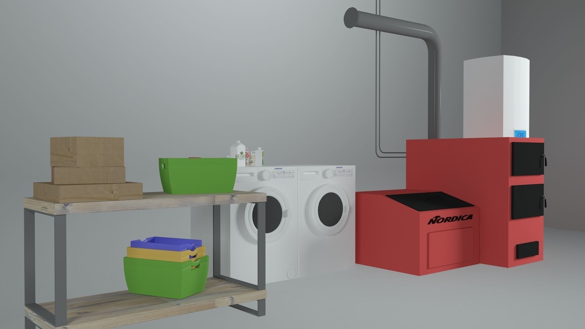 Utility Room - Game Ready Low-poly 3D model_2