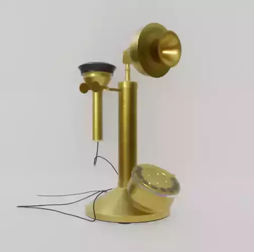 Vintage Gold Candlestick Telephone Early 20th Century Design