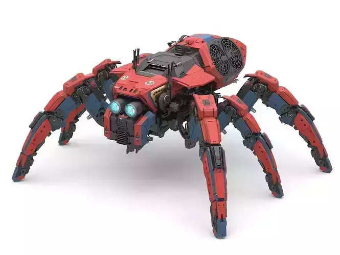 Combat Spider Tank 3D Model Heavy Assault Mech